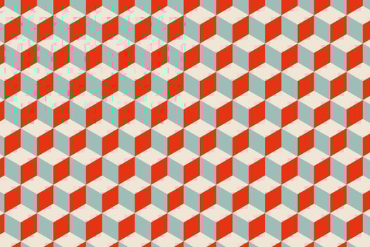 3d multicolor cubes seamless pattern vector background. Isometric interlaced blocks wallpaper.