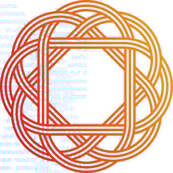 Orange and red complex celtic knot vector