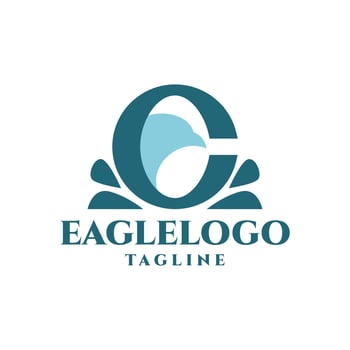 letter C logo with an illustration of a bird head. good for any business logo. vector