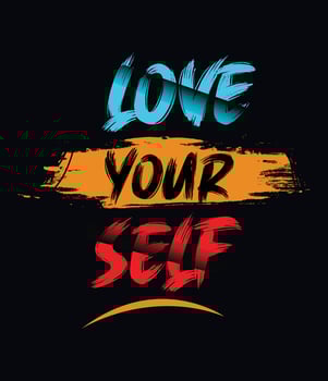 Love yourself urban street motivational t shirt design vector