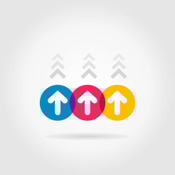 Three arrow sign. Vector illustration