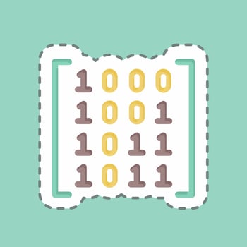 Sticker line cut Data Patterns. related to Machine Learning symbol. simple design editable. simple illustration. simple vector icons