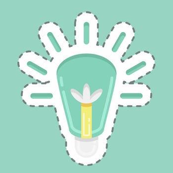 Sticker line cut Solving. related to Machine Learning symbol. simple design editable. simple illustration. simple vector icons