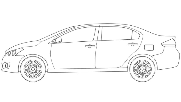 premium sedan car vector, sedan car vector illustration in flat style.