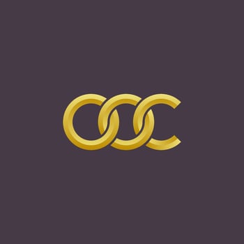 Letters OOC Logo Simple Modern Clean vector