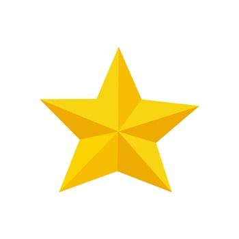 Golden Star isolated on white background. vector