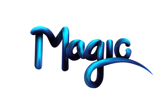 magic calligraphy blue letter png