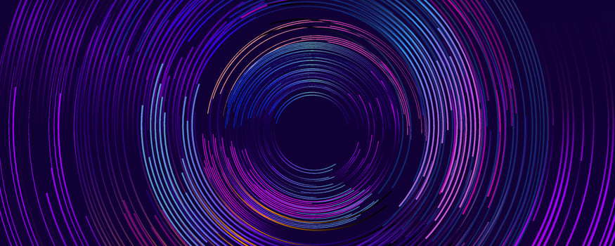 Abstract colorful circular motion lines, vector illustration.