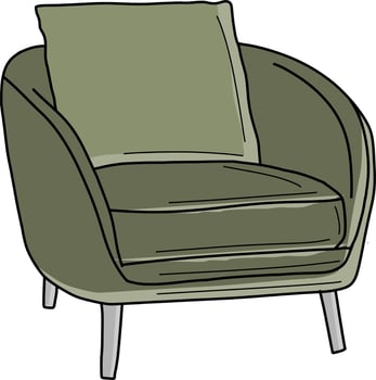Comfortable chair in living room vector