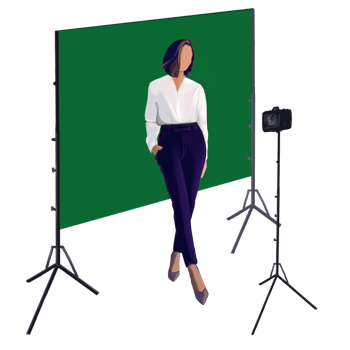 woman news anchor, blogger near green background png