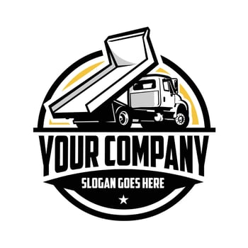 Dump truck company logo badge vector. Best for trucking and freight related industry vector