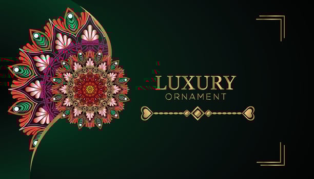 Luxury golden geometric mandala ornament shape background vector