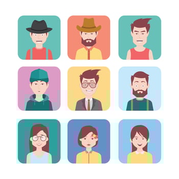 Avatar Portrait isolated on white background. vector