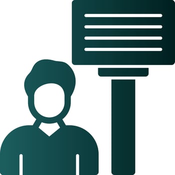 Billboard Man Vector Icon Design