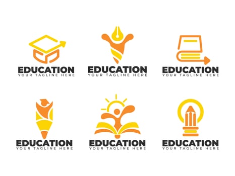 Logo Education with Orange Color vector