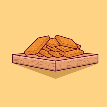Indonesian food tempe free vector asian food icon