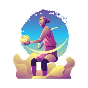Powerful Female Volleyball Player vector