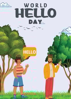A beautiful poster or banner of world hello day. vector