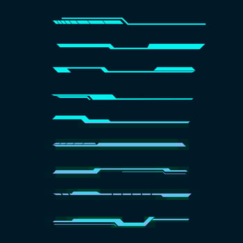 vector set of futuristic technology interface elements frame