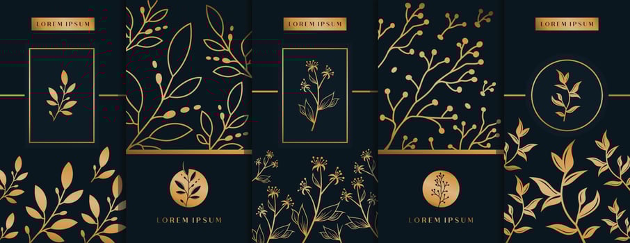 Collection of design elements,labels,icon,frames, for logo,packaging,design of luxury products.for perfume,soap,wine, lotion.Made with Isolated on black background.vector illustration vector