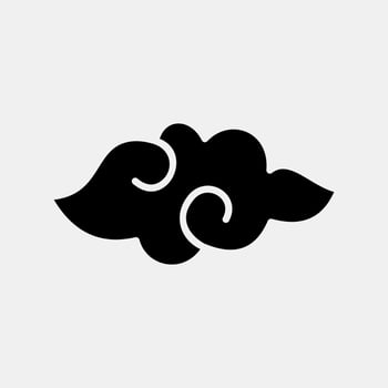 Icon auspicious cloud. Chinese New Year celebration elements. Icons in glyph style. Good for prints, posters, logo, party decoration, greeting card, etc. vector