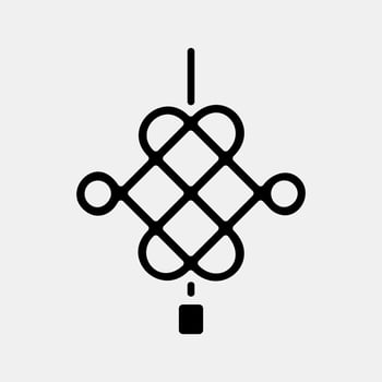 Icon Chinese knot decoration. Chinese New Year celebration elements. Icons in glyph style. Good for prints, posters, logo, party decoration, greeting card, etc. vector