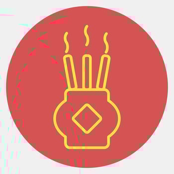 Icon censer. Chinese New Year celebration elements. Icons in red style. Good for prints, posters, logo, party decoration, greeting card, etc. vector