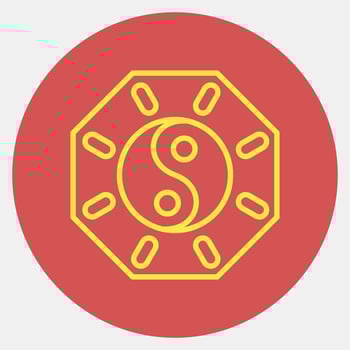 Icon yin yang symbol. Chinese New Year celebration elements. Icons in red style. Good for prints, posters, logo, party decoration, greeting card, etc. vector