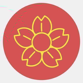 Icon chinese blossom. Chinese New Year celebration elements. Icons in red style. Good for prints, posters, logo, party decoration, greeting card, etc. vector