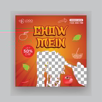 Chinese Restaurant Social Media Post Template vector