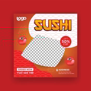 Creative Japanese Pattern Social Media Post vector