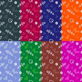 Seamless of Florals Doodle  Pattern with Colorful Background vector