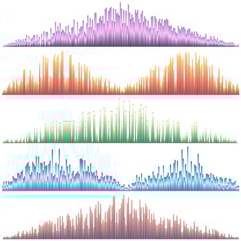 Sound waves vector set. Audio equalizer. Sound and audio waves isolated on white background.