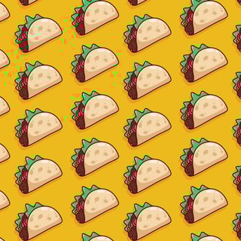 cute taco pattern illustration in flat design vector
