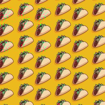 cute taco pattern illustration in flat design vector