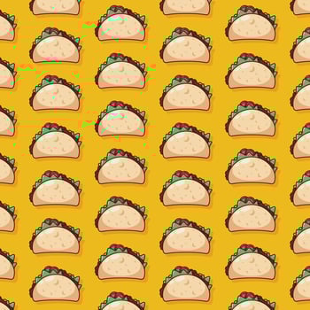 cute taco pattern illustration in flat design vector