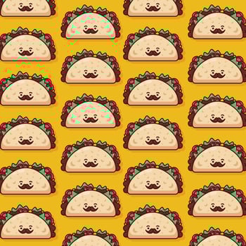cute taco pattern illustration in flat design vector