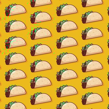 cute taco pattern illustration in flat design vector