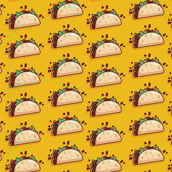 cute taco pattern illustration in flat design vector