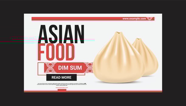 Asianfood restaurant dumpling banner design vector