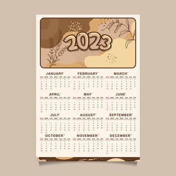 2023 calendar abstract design template vector