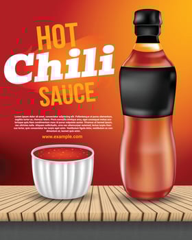 Realistic hot chili sauce vector