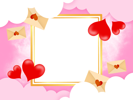 Valentine Square Frame Background png