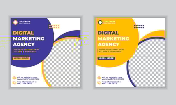 DIGITAL MARKETING SOCIAL MEDIA BANNER TEMPLATE vector
