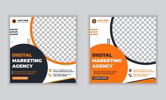 DIGITAL MARKETING SOCIAL MEDIA BANNER TEMPLATE vector
