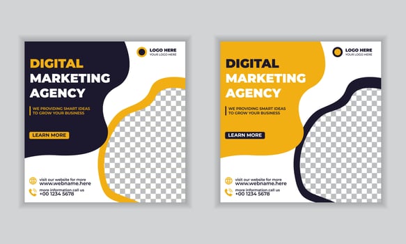 DIGITAL MARKETING SOCIAL MEDIA BANNER TEMPLATE vector