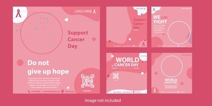 social media post template world cancer day to commemorate world cancer day on february 4th with vector eps 10 format