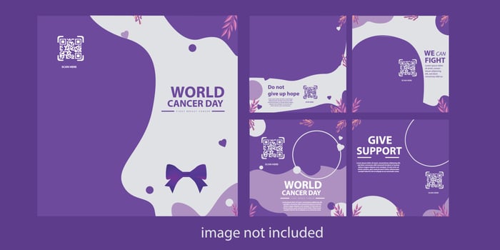 social media post template world cancer day to commemorate world cancer day on february 4th with vector eps 10 format