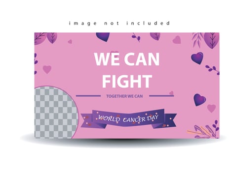 social media post template world cancer day to commemorate world cancer day on february 4th with vector eps 10 format