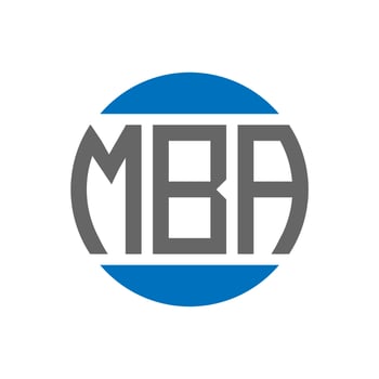 MBA letter logo design on white background. MBA creative initials circle logo concept. MBA letter design. vector
